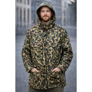 VTG Camo Jacket Mens Waterproof Duck Camo Hunting Rain Coat Hooded Men’s XXL🦆